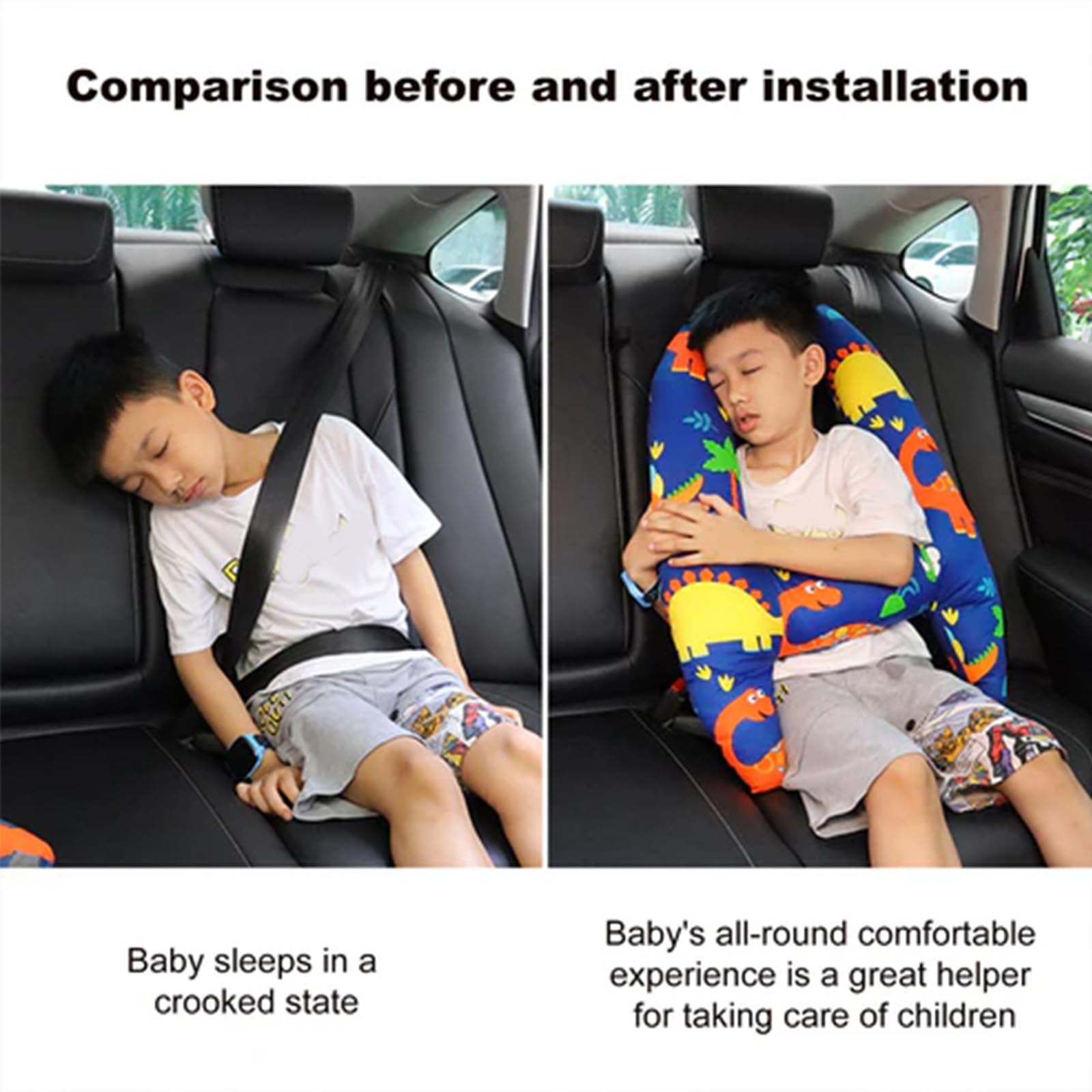 Swiftcare Travel Pillow, Swiftcare™ Car Pillow - Cute Kid and Adult Car Sleeping Neck Head Support H-Shape Travel Pillow Cushion Car Seat Safety, Swift Care Travel Pillow (B)