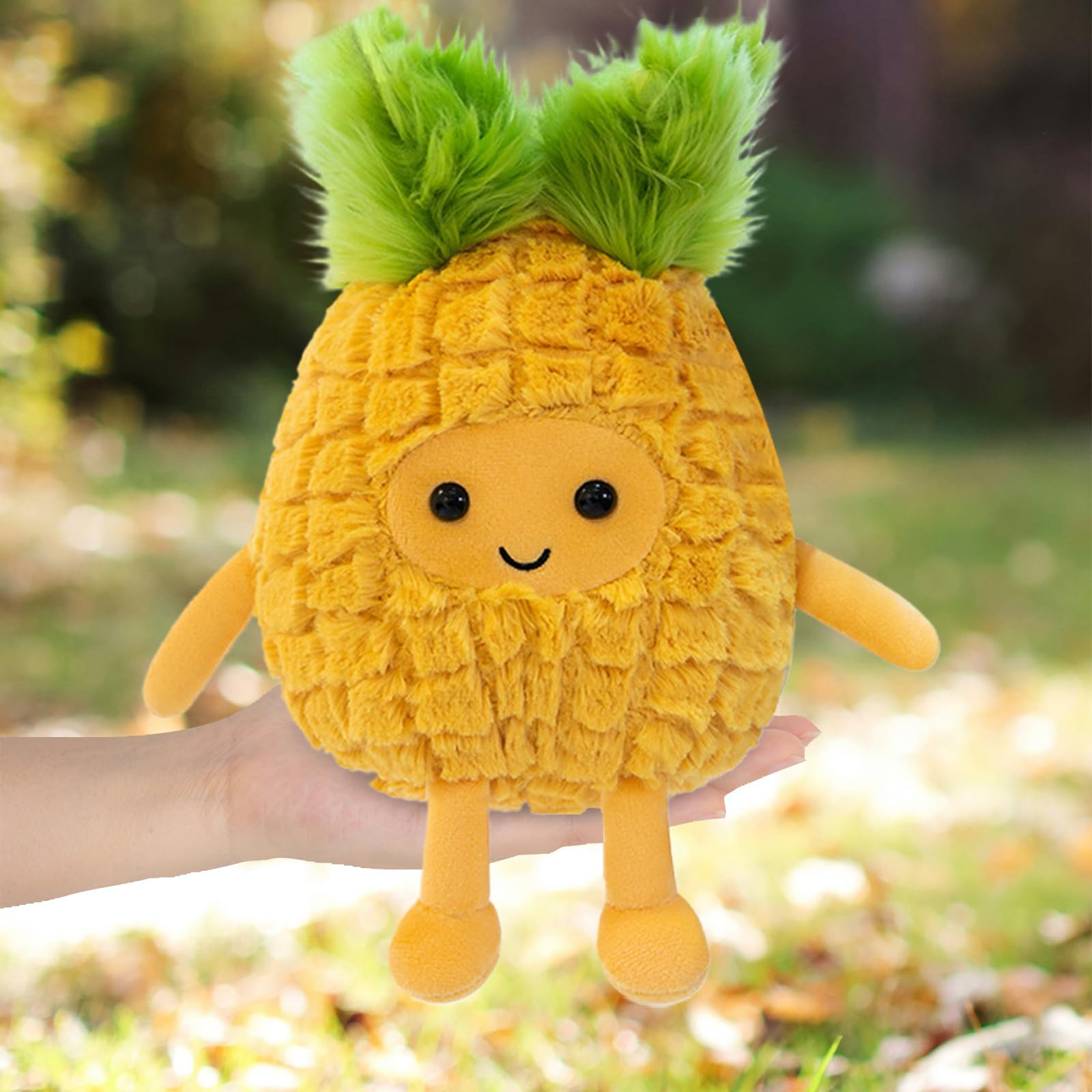 Fruit Pineapple Stuffed Animals Plush Toys - Super Soft & Washable, Adorable Kids Character Animal Pillows, Perfect for Room Decor, Gifts for Ages 3+, Showcase Your Mood (Yellow-Pineapple,9 inch)