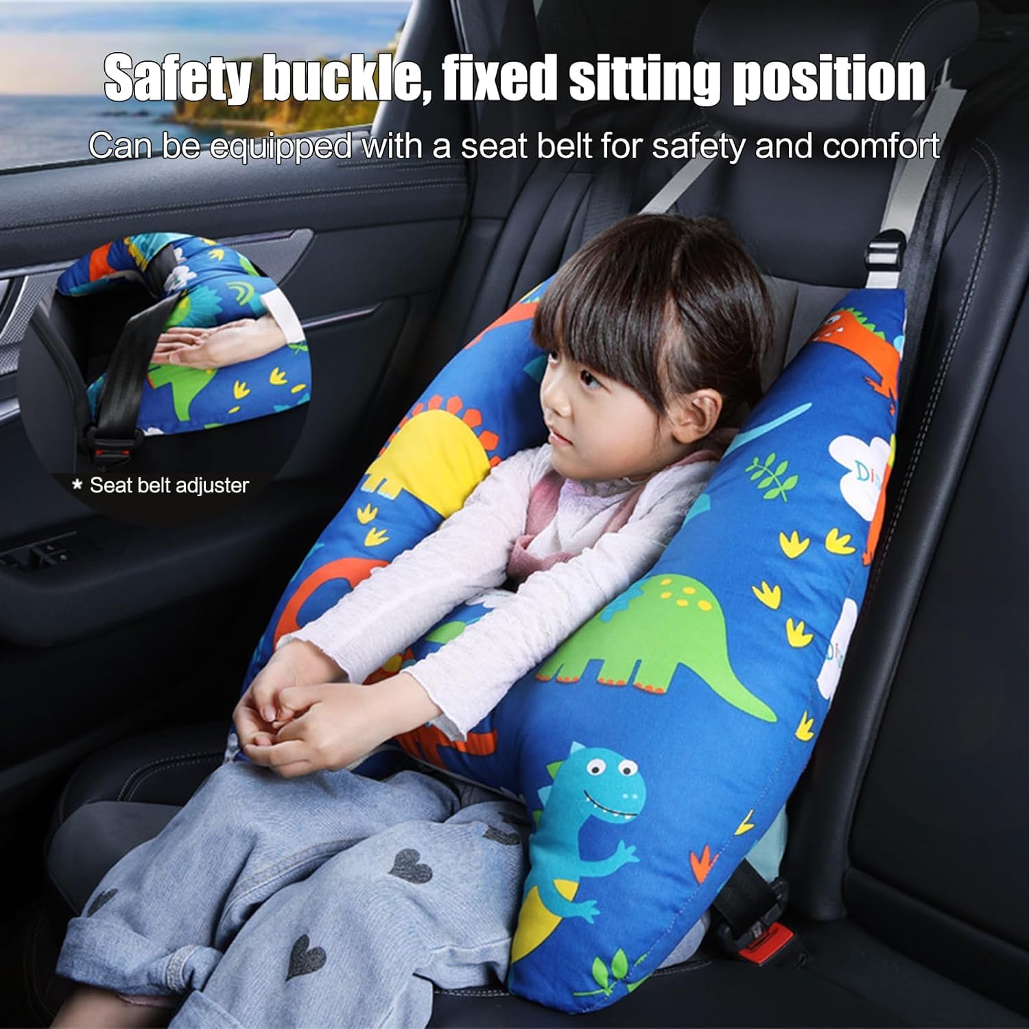 Swiftcare Travel Pillow, Swiftcare™ Car Pillow - Cute Kid and Adult Car Sleeping Neck Head Support H-Shape Travel Pillow Cushion Car Seat Safety, Swift Care Travel Pillow (B)