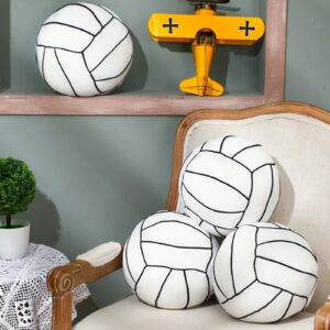 gerrii 4 pcs volleyball pillow 3d sports ball pillow fluffy plush stuffed throw pillow sport theme cushion volleyball party favors plush stuffed pillow gifts for room decor