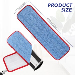 Microfiber Mop Pads for Rubbermaid Commercial 18 Inch Mop and 17 Inch Mop - 8 Pack Reusable Wet & Dry Cleaning Mop Head Replacement Refills Fit for Any Microfiber Flat Mop System 18" and 17"