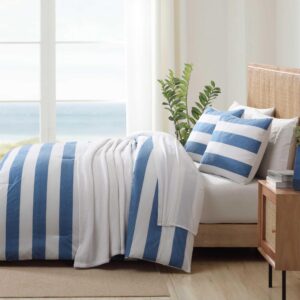 Tommy Bahama - Duvet Cover Set, Soft & Breathable Bedding with Matching Shams, Striped Home Decor, Oeko-Tex Certified (Awning Blue, King)