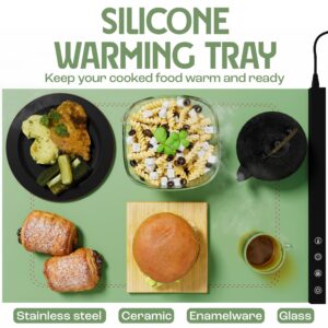 Kitchensilk Food Warming Mat - Adjustable Temperature & Timer, Foldable & Portable Silicone Electric Warming Tray, Essential Food Warmer for Buffet, Parties, Gatherings, Daily Use.