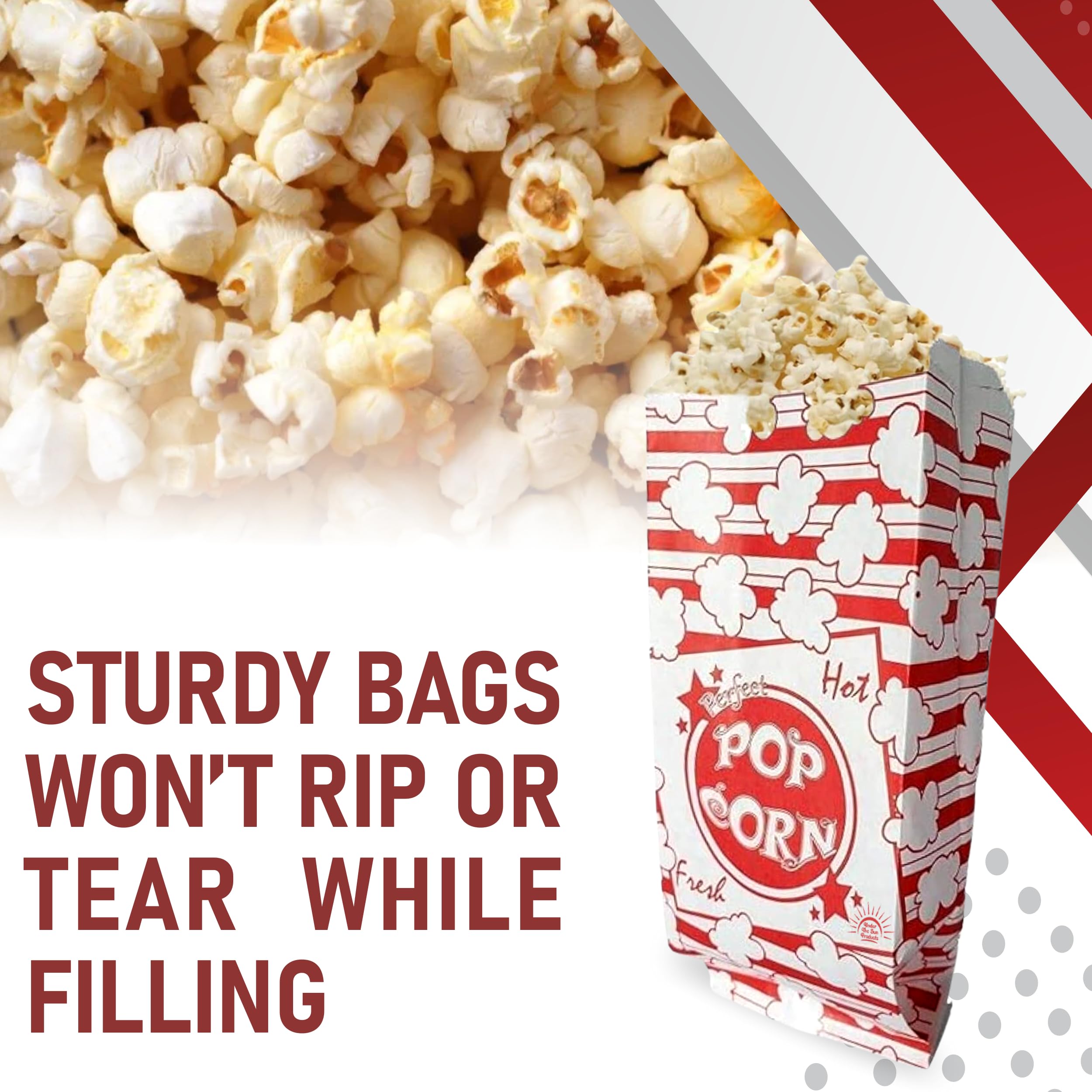 1oz Paper Popcorn Bags for Individual Servings - Pack of 250ct