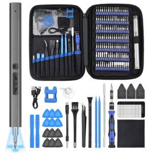 vastar electric screwdriver, 152 in 1 cordless mini precision screwdriver set with 119 magnetic precision bits, rechargeable portable repair tool kit with led lights for electronics phones