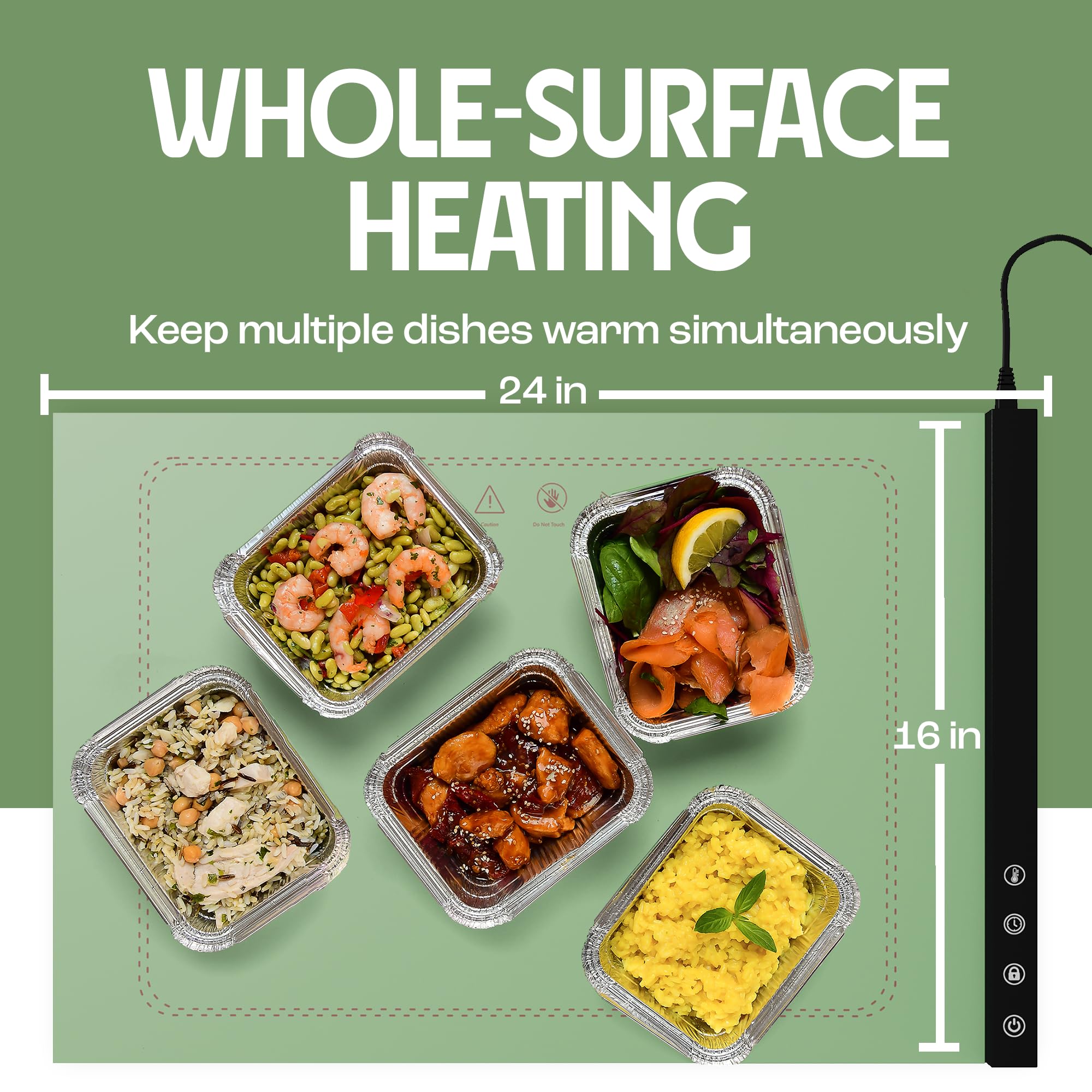 Kitchensilk Food Warming Mat - Adjustable Temperature & Timer, Foldable & Portable Silicone Electric Warming Tray, Essential Food Warmer for Buffet, Parties, Gatherings, Daily Use.