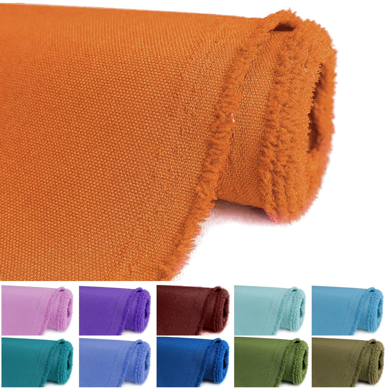 BECHAEO Waterproof Canvas Upholstery Fabric by The Yard 58" Wide 600 Denier Water Resistant Oxford Polyester Material Outdoor Fabric for DIY Sewing Chair Cushion Awning Bag, Burnt Orange