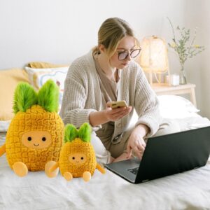 Fruit Pineapple Stuffed Animals Plush Toys - Super Soft & Washable, Adorable Kids Character Animal Pillows, Perfect for Room Decor, Gifts for Ages 3+, Showcase Your Mood (Yellow-Pineapple,9 inch)