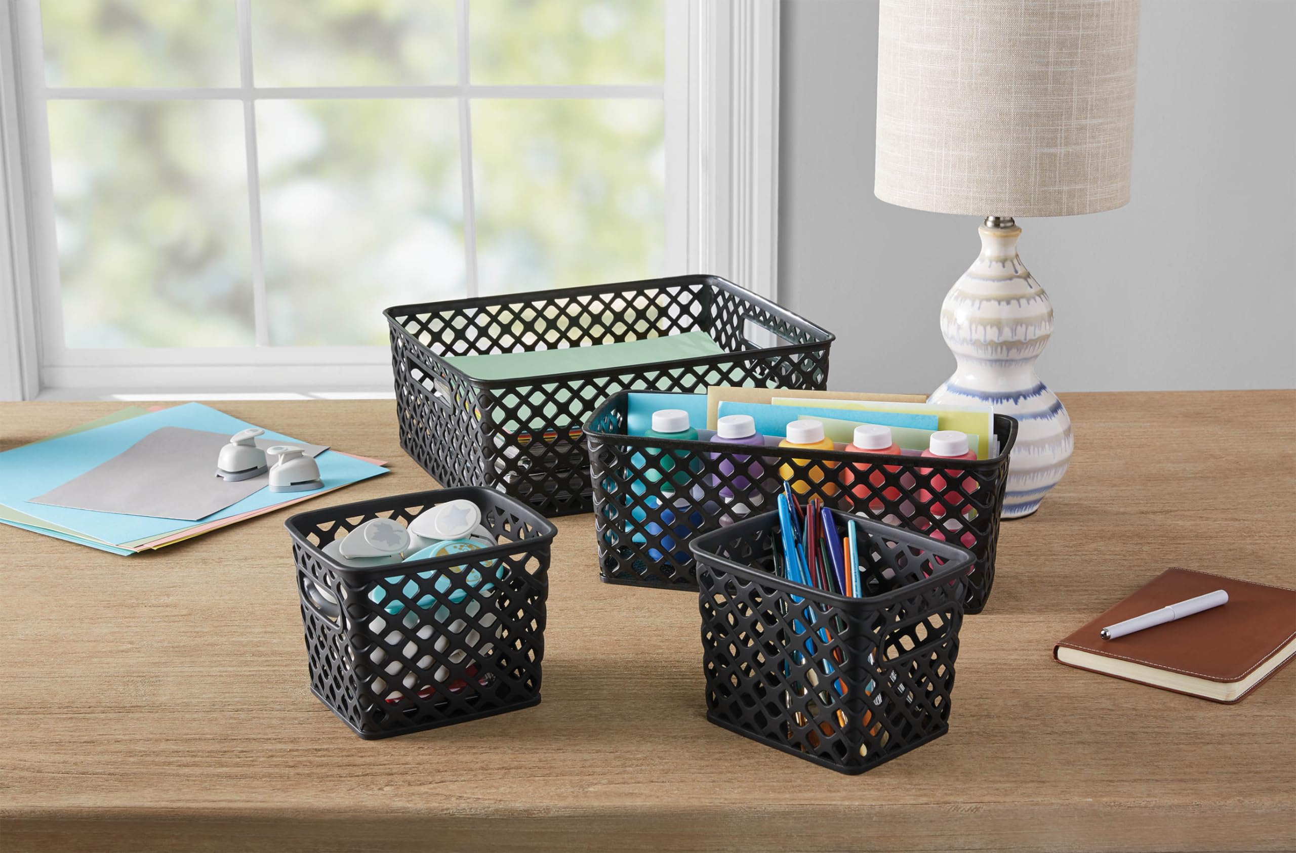 LYLSTE 4-piece decorative storage basket set (Black), YST-012