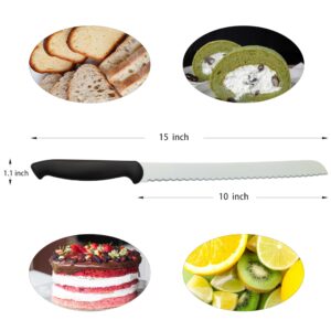 LiinkBeauty Stainless Steel Bread Knife, homemade bread knife,Cake Sawing Knife, Toast Slicing Knife, 10-Inch Lace Serrated Knife with Wavy Blade