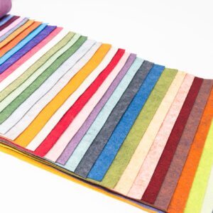 RABOM Merino Wool Blend Felt, 35 Pieces, Assorted Heathered Colors, Made in USA, Crafting and Sewing (6""X12"")