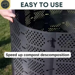 SunVara Compost Bins Outdoor Compost Bin Outdoor Composter Easy Assembling Large Capacity Yard Waste Bins Compost Bin Outside Outdoor Composting Bins