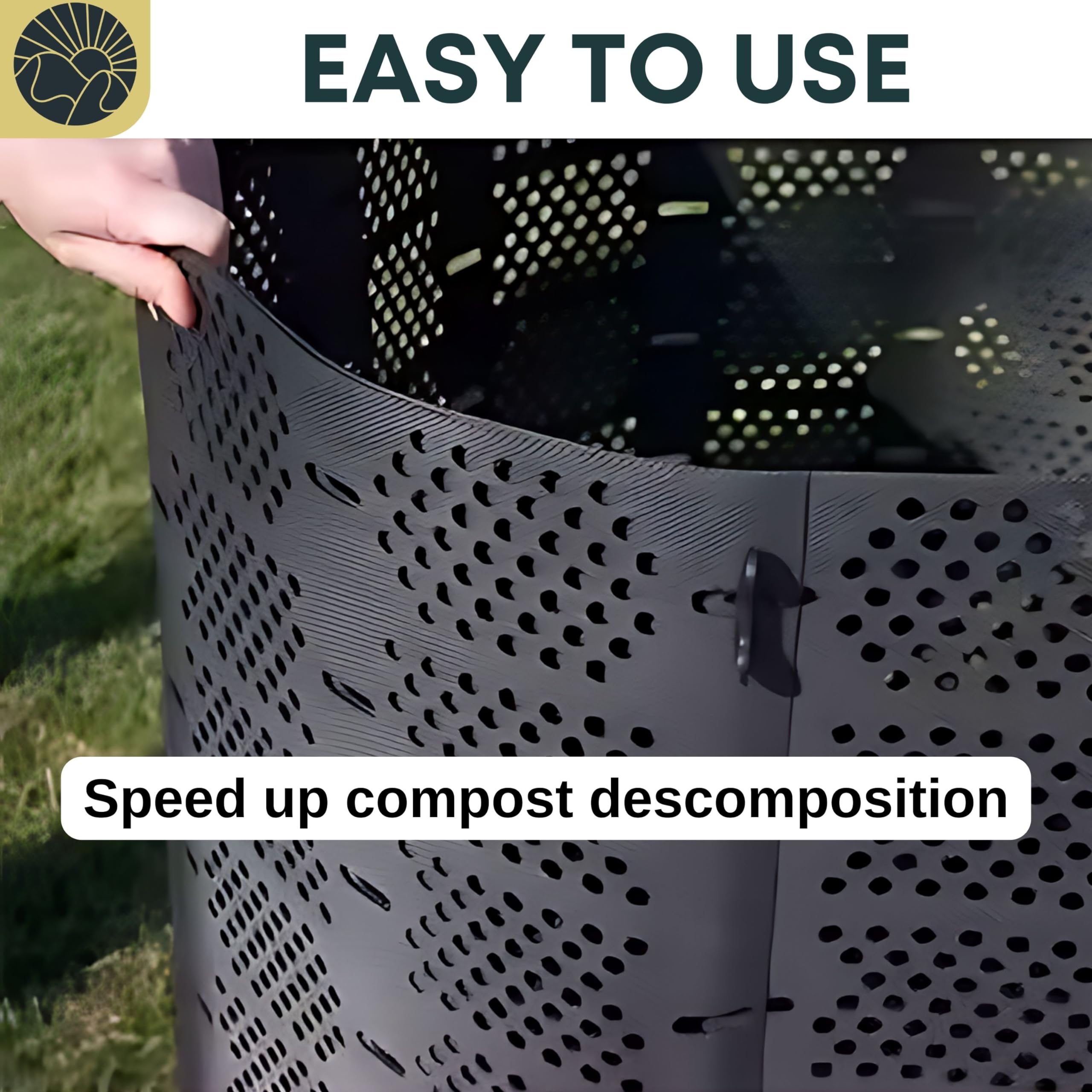 SunVara Compost Bins Outdoor Compost Bin Outdoor Composter Easy Assembling Large Capacity Yard Waste Bins Compost Bin Outside Outdoor Composting Bins