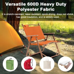 BECHAEO Waterproof Canvas Upholstery Fabric by The Yard 58" Wide 600 Denier Water Resistant Oxford Polyester Material Outdoor Fabric for DIY Sewing Chair Cushion Awning Bag, Burnt Orange