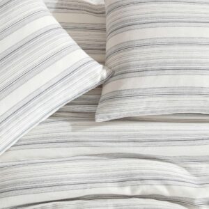 Tommy Bahama - Duvet Cover Set, Luxuriously Soft Bedding with Matching Shams, Textured Striped Jacquard Home Decor (Island Micro Ivory, King)