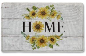 bnwepo welcome mats, door mat outsude entrance, sunflower welcome to home front for home entrance outside farmhouse front door porch outdoor indoor 17 x 30 inch