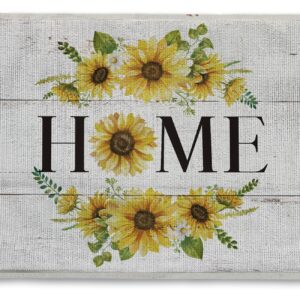 Bnwepo Welcome Mats, Door Mat Outsude Entrance, Sunflower Welcome to Home Front for Home Entrance Outside Farmhouse Front Door Porch Outdoor Indoor 17 x 30 Inch