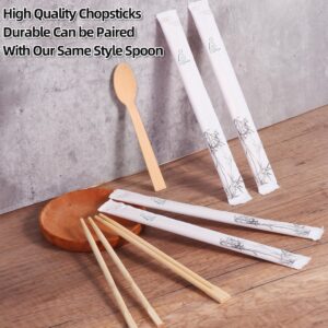 LSGIHFD Disposable Bamboo chopsticks (100PAIRS) Sturdy Smooth,Individually Wrapped Wooden Chopsticks Best for Korean Japanese Sushi & Asian Dishes,chopsticks surface smooth without debris.