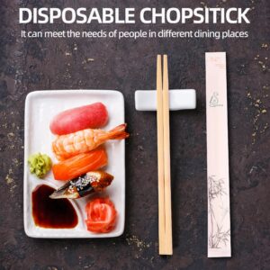 LSGIHFD Disposable Bamboo chopsticks (100PAIRS) Sturdy Smooth,Individually Wrapped Wooden Chopsticks Best for Korean Japanese Sushi & Asian Dishes,chopsticks surface smooth without debris.