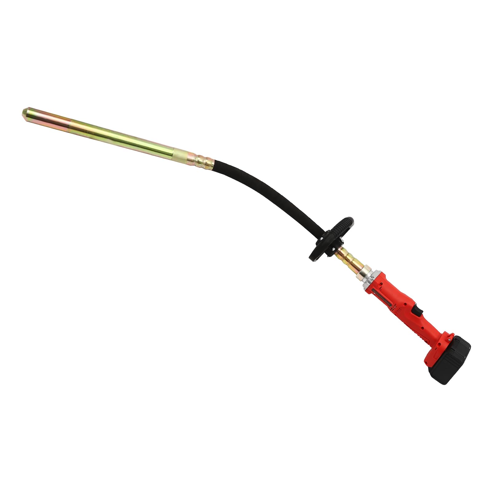 Gworobie Handheld Concrete Vibrating Tool with B-attery, 21V Electric Concrete Vibrator with 3.4ft Shaft Rod, Portable Cordless Pencil Cement Vibrarator Remove Air Bubble and Mix Concrete,Red