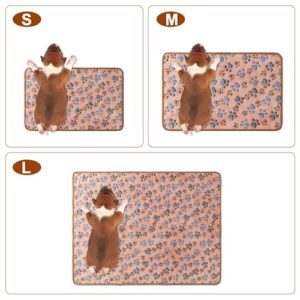 1 Pack 3 Blankets Super Soft Fluffy Premium Fleece Pet Blanket Flannel Paw Printed Throw for Dog Puppy Cat (Small 23x16'', Brown, Pink, White)