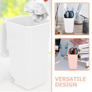 SEWACC 2 Pcs Tabletop Trash Bin Mini Desk Covered Trash Can Garbage Bucket Trash Can Desktop Pen Stationery Holder