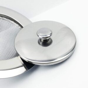 Kitchen Sink Strainer Drain Hair Catcher Bath Stopper Plug Sewer Filter with Lid Sink Strainers for Kitchen Sink Stainless Steel 3.3