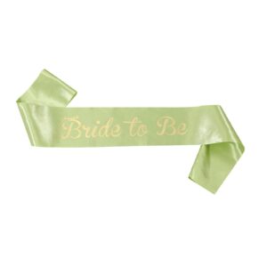 snogisa bride to be bridal sashes for bachelorette party, engagement wedding decoration,bridal shower sash (green)