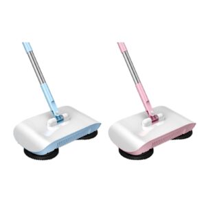 staol Combination of Broom and Mop Hand Push Type Household Broom and Dustpan Set Floor Broom Home Cleaning Tools Manual Sweeper, pink