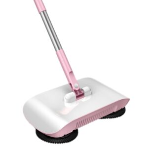 staol Combination of Broom and Mop Hand Push Type Household Broom and Dustpan Set Floor Broom Home Cleaning Tools Manual Sweeper, pink