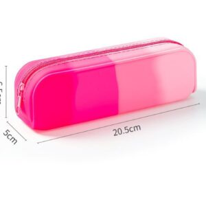 YYaaloa Pink Silicone Pencil Case,Colorful Waterproof Pencil Pouch Aesthetic Pencil Case Small Pencil Bag, Pencil Pouch for Women, Makeup Pouch