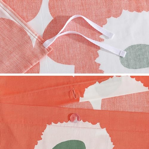 Marimekko - Duvet Cover Set, Super Soft Organic Bedding, Casual Home Decor (Unikko Orange, Queen)