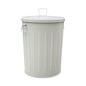 markson 20-gallon beige galvanized steel can - secure lid for indoor/outdoor use