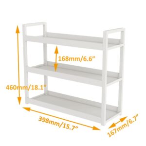 kaileyouxiangongsi Bathroom Counter Organizer, 3-Tier Bathroom Shelf for Bathroom Kitchen Bedroom,Ideal for Organizing Cosmetics, Perfumes, Soaps, Lotions, and More(White)