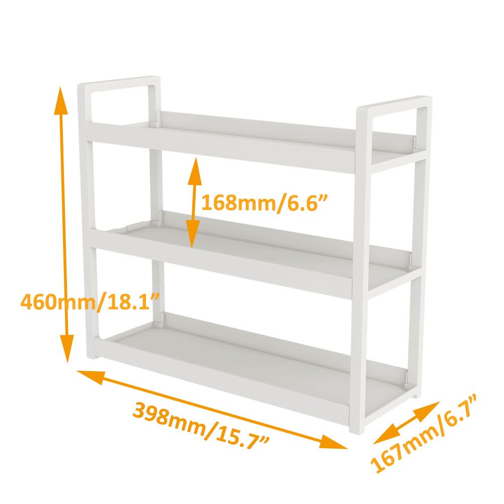 kaileyouxiangongsi Bathroom Counter Organizer, 3-Tier Bathroom Shelf for Bathroom Kitchen Bedroom,Ideal for Organizing Cosmetics, Perfumes, Soaps, Lotions, and More(White)