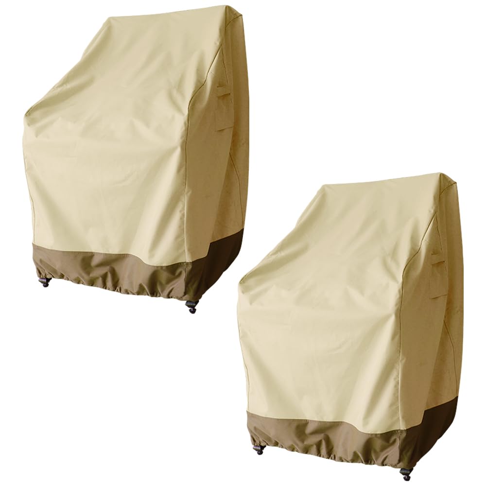 Rutile Patio Chair Cover Outdoor Furniture Covers Waterproof Fits up to 29W x 30D x37.5H inches, Outdoor Patio Rocking Swivel Chair Covers, 2Pack