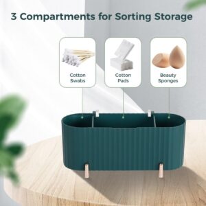 3-Slot Cotton Pad Organizer Box with Transparent Lid for Vanity and Bathroom, Acrylic QTip Dispenser, Cotton Swab Storage Solution