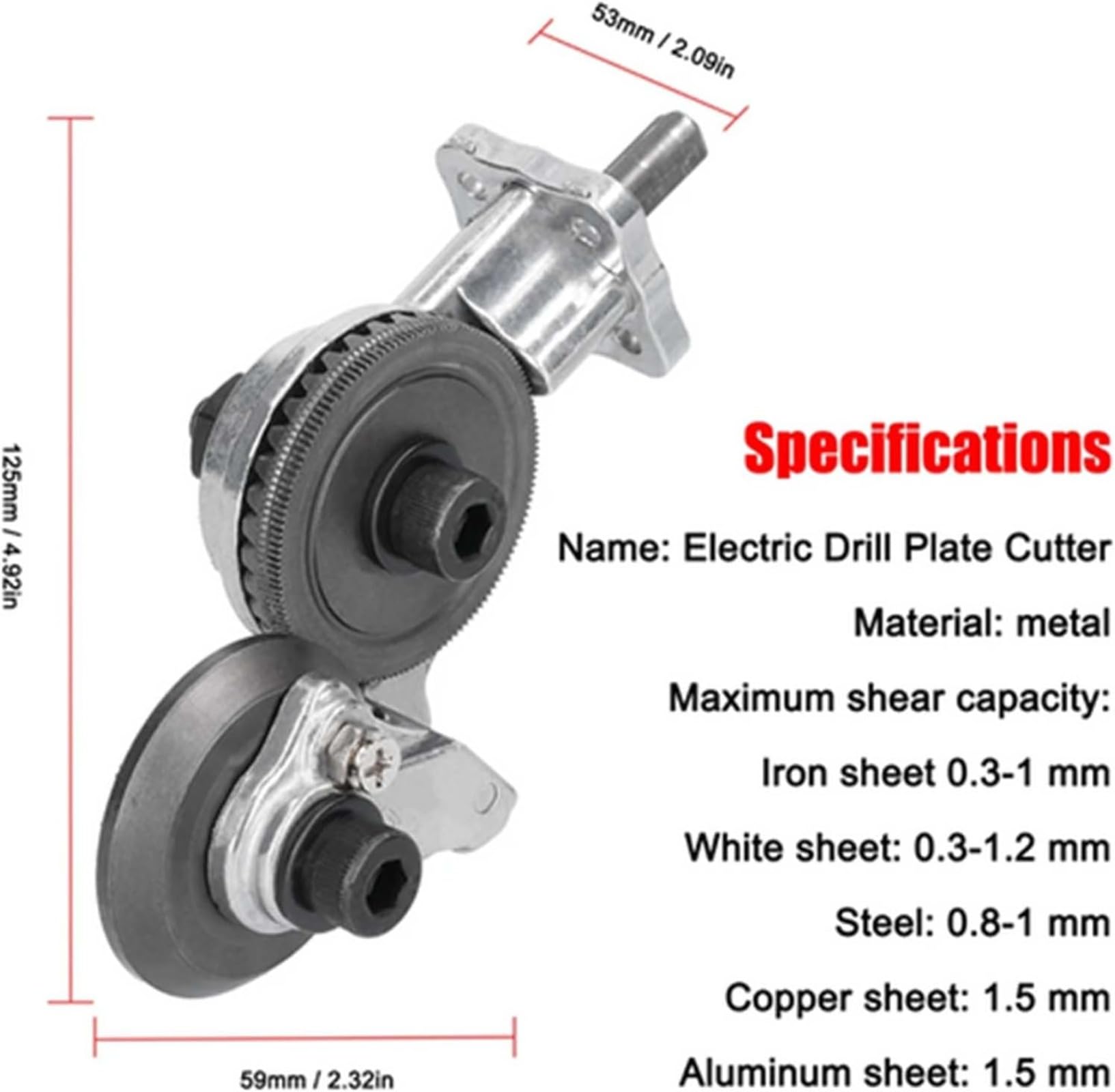 Drillcutpro - Metal Cutting Adapter For Drill, 2024 New Drill Cut Pro Metal Cutting Adapter, Upgraded Metal Sheet Cutter, Electric Drill Plate Cutter For Cutting Iron Aluminum (Universal)