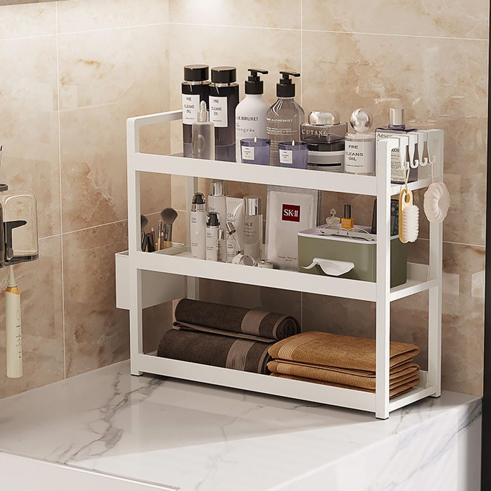 kaileyouxiangongsi Bathroom Counter Organizer, 3-Tier Bathroom Shelf for Bathroom Kitchen Bedroom,Ideal for Organizing Cosmetics, Perfumes, Soaps, Lotions, and More(White)