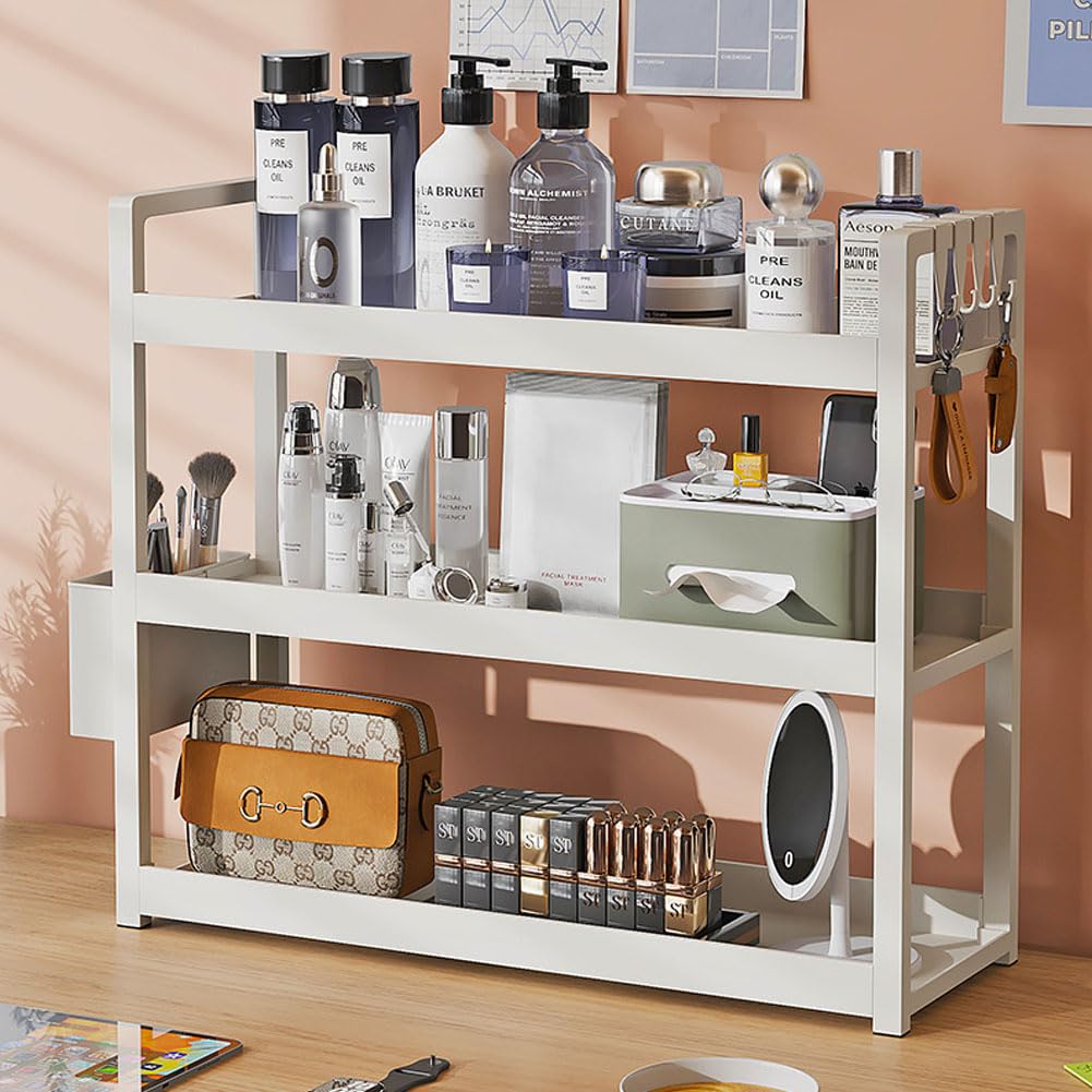 kaileyouxiangongsi Bathroom Counter Organizer, 3-Tier Bathroom Shelf for Bathroom Kitchen Bedroom,Ideal for Organizing Cosmetics, Perfumes, Soaps, Lotions, and More(White)