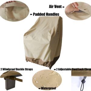 Rutile Patio Chair Cover Outdoor Furniture Covers Waterproof Fits up to 29W x 30D x37.5H inches, Outdoor Patio Rocking Swivel Chair Covers, 2Pack