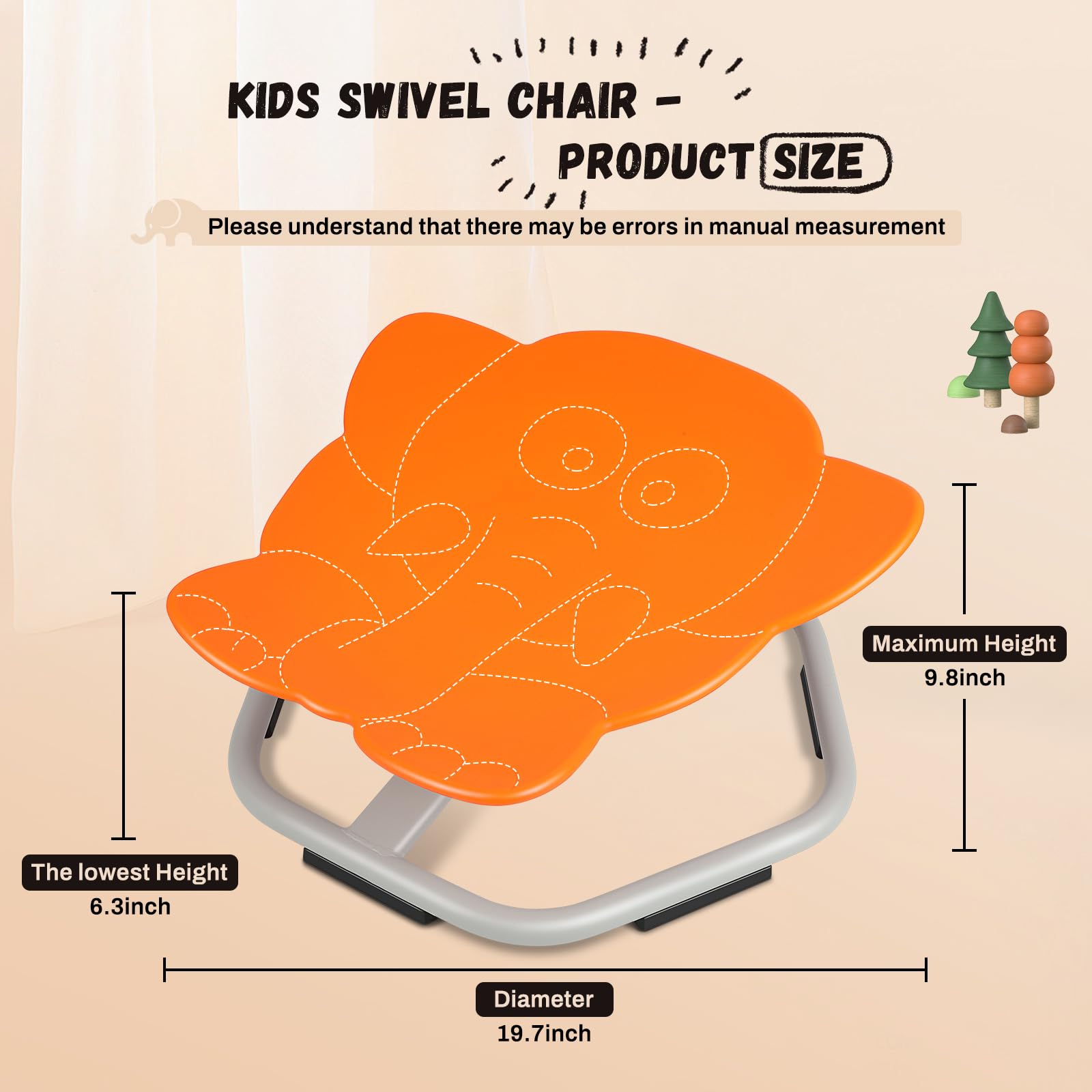 Sensory Spinning Chair, Spinning Chair for Autistic Kids Body Coordination Training, Elephant Shape Non Slip Sensory Toys 360° Spinning Swivel Chair Improving Toddler's Physical Fitness