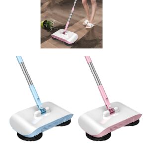 staol Combination of Broom and Mop Hand Push Type Household Broom and Dustpan Set Floor Broom Home Cleaning Tools Manual Sweeper, pink