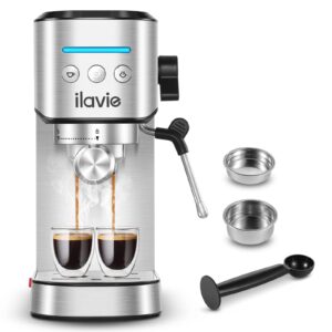 ilavie espresso machine with 1000ml removable water tank for cappuccino, latte