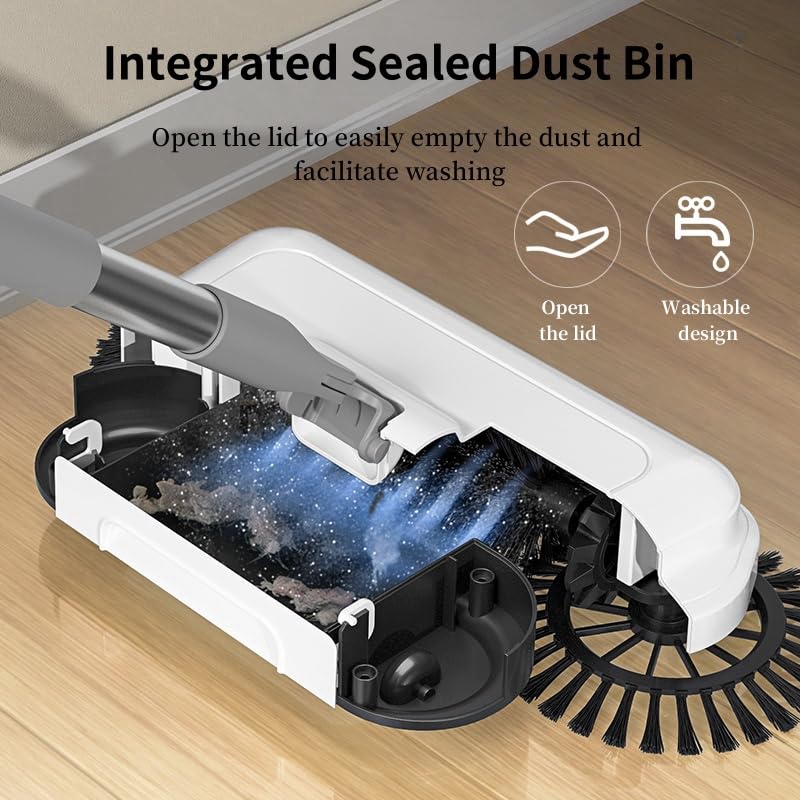 YONGYUN Hand Push Floor Vacuum Cleaner,Foldable Household Sweeper Dry & Wet, Multi-Purpose Household Office Lazy Suction Sweeper Cleaning Machine Floor Carpet