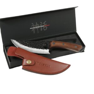 Matsato Chef Knife - Perfect Kitchen Knife with Premium Leather Sheath. Japanese Knife for Cooking, Chopping Knife for Home, Camping. Chef’s Knives Designed for Balance & Control, Damascus Quality