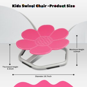 GCCSJ Sensory Toys Kids Swivel Chair, Autism Kids Swivel Chair, Petal Sit and Spin Seat Balance Chair Indoor for Child Age 3+, Regulating Toddler’s Body Balance, Metal Base Non-Slip Rose Red