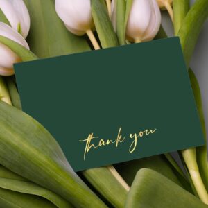 AZAZA 24 PCS Thank You Cards with Envelopes 4x6, Green Wedding Thank You Cards,Blank Thank You Notes for Baby Shower, Bridal Shower, Graduation (Green)