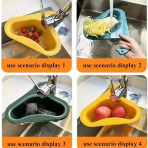 4 Pack Kitchen Sink Drain Basket Swan Drain Rack, Multifunctional Kitchen Triangular Sink Filter Swan Drain Basket for Kitchen Sink Hangs on Faucet Fits All Sink