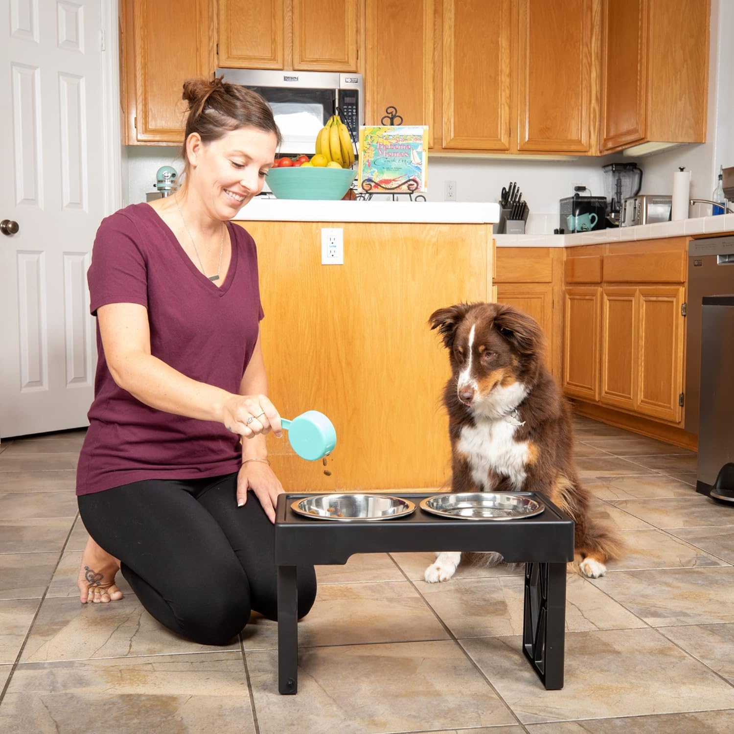 Hyper Pet Elevated Dog Bowls Large Breed, Adjustable Raised Dog Bowls Large Sized Dog Food and Water Feeder - Stainless Steel Dog Bowls